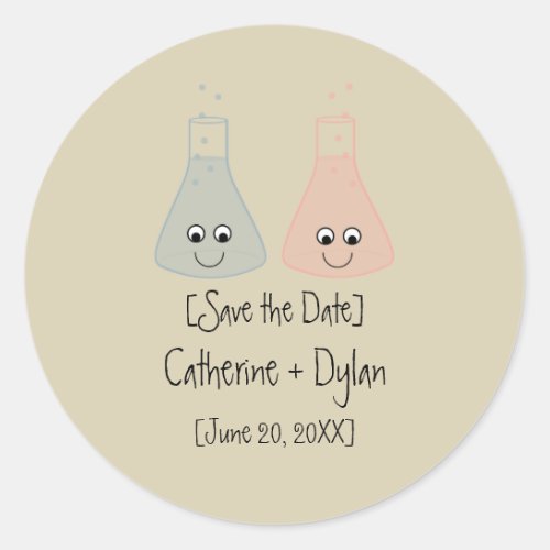 Cute Chemistry Save the Date Stickers