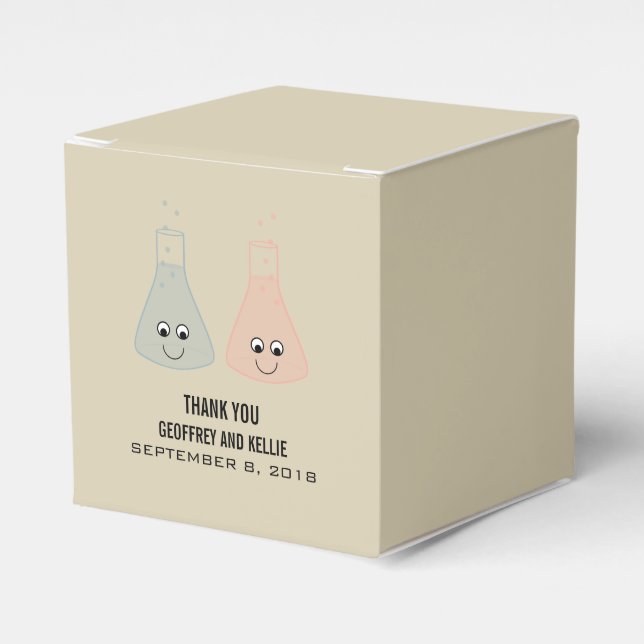 Cute Chemistry Wedding Favor Boxes (Front Side)