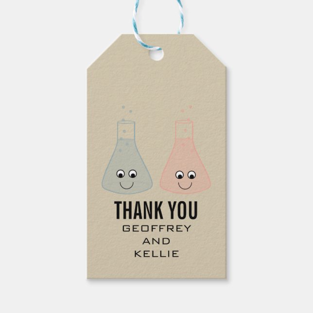 Cute Chemistry Wedding Gift Tags (Front)