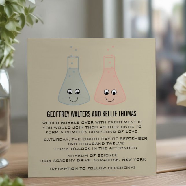 Cute Chemistry Wedding Invite (Cute Chemistry Wedding Invite)