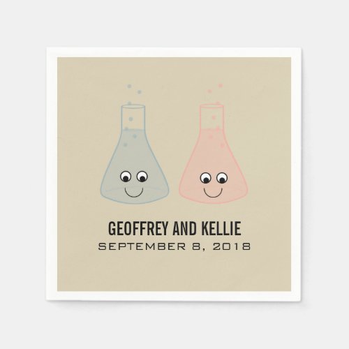 Cute Chemistry Wedding Paper Napkins