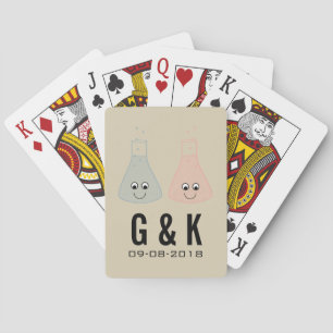 Cute Chemistry Wedding Playing Cards