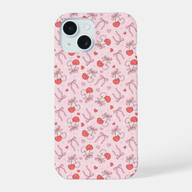 Cute Cherry and Bow Iphone Case (Back)