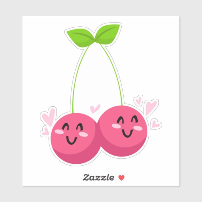 Cute Cherry Art Design Sticker (Sheet)