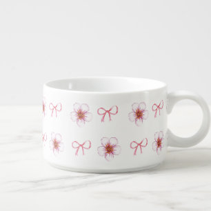 Cute Cherry Blossom Ribbon Design  Bowl
