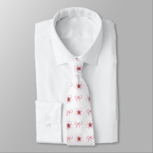 Cute Cherry Blossom Ribbon Design Neck Tie