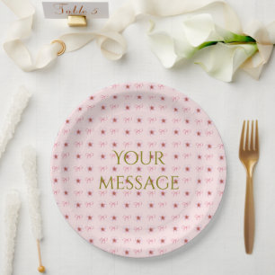 Cute Cherry Blossom Ribbon Design  Paper Plates