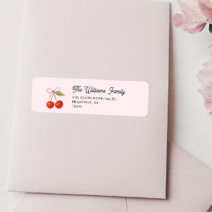 Cute Cherry Bow Coquette return address Label