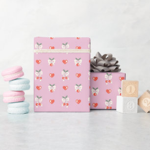 Cute Cherry & Bow Print Wrapping Paper Roll