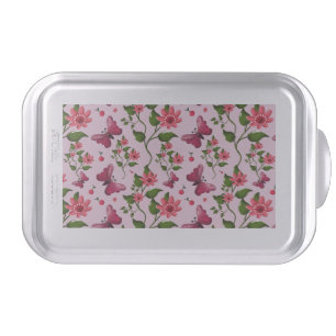 Cute Cherry Butterfly Pattern, Glossy Kawaii Fruit Cake Pan