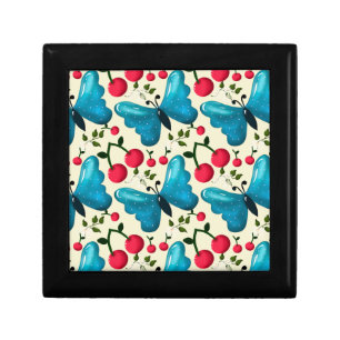Cute Cherry Butterfly Pattern, Glossy Kawaii Fruit Gift Box