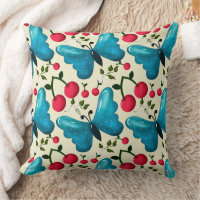 Cute Cherry Butterfly Pattern, Glossy Kawaii Fruit