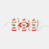 Cute Cherry Cupcake Pattern Adult Cloth Face Mask (Front, Folded)