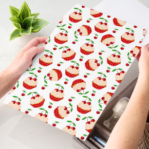 Cute cherry cupcakes tiled pattern envelope mailers