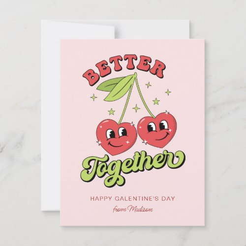 Cute Cherry Hearts Friends Better Together Card