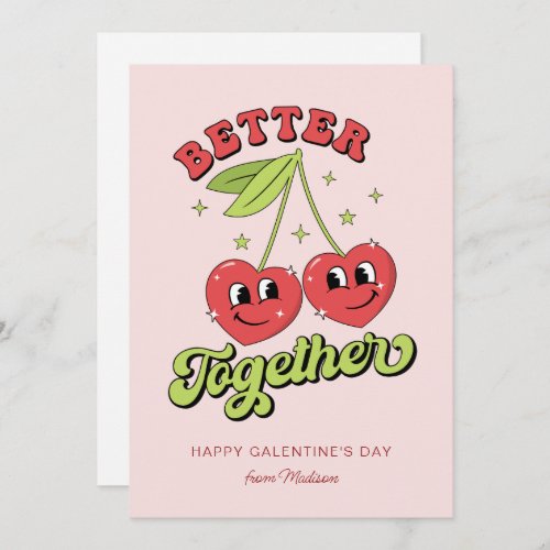 Cute Cherry Hearts Friends Better Together Invitation
