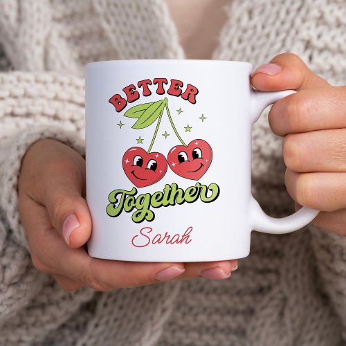 Cute Cherry Hearts Friends Better Together Mug