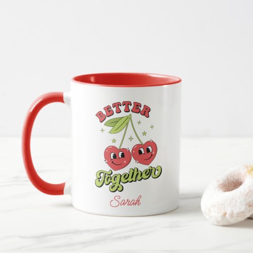 Cute Cherry Hearts Friends Better Together Mug