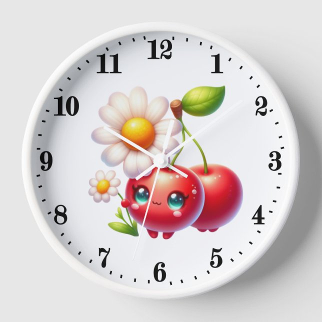 Cute cherry lovers kitchen  clock (Front)