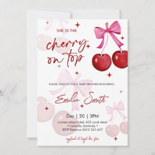 Cute Cherry on Top Baby shower Party Invitation