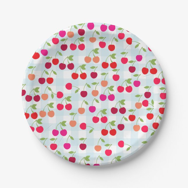 Cute Cherry Paper Plates (Front)