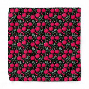 Cute Cherry Pattern Aesthetic Red Cherry Seamles Bandana