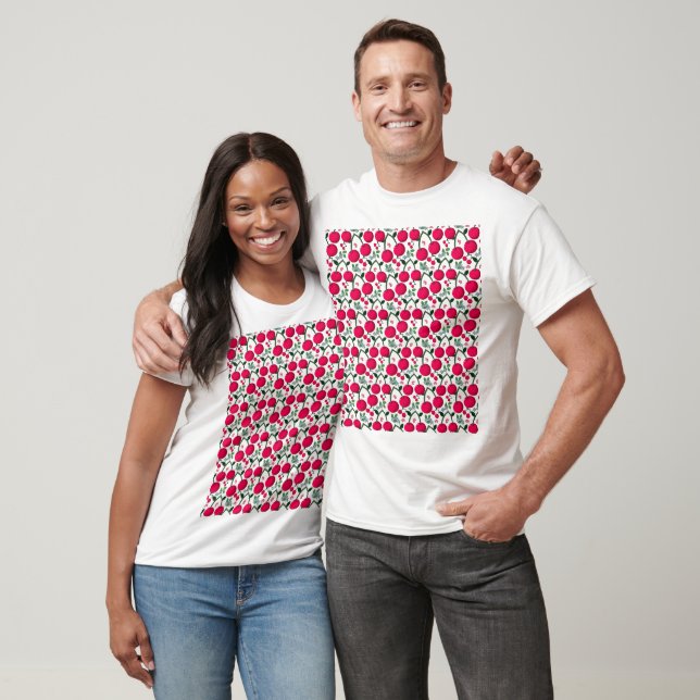 Cute Cherry Pattern Aesthetic | Red Cherry Seamles T-Shirt (Unisex)