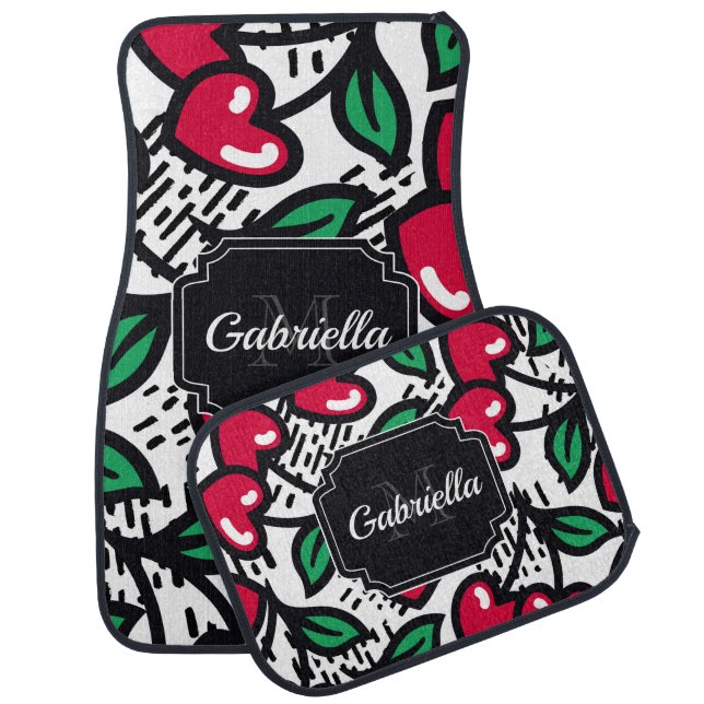 Cute Cherry Pattern Car Floor Mat (Set)