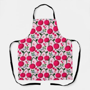 Cute Cherry  Pattern, Glossy Kawaii Fruit Apron