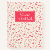Cute Cherry Pattern Kitchen Poem 1st Cookbook