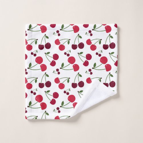 Cute cherry pattern wash cloth