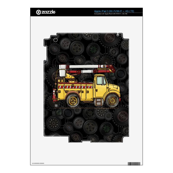 Cute Cherry Picker Truck Decal For iPad 3
