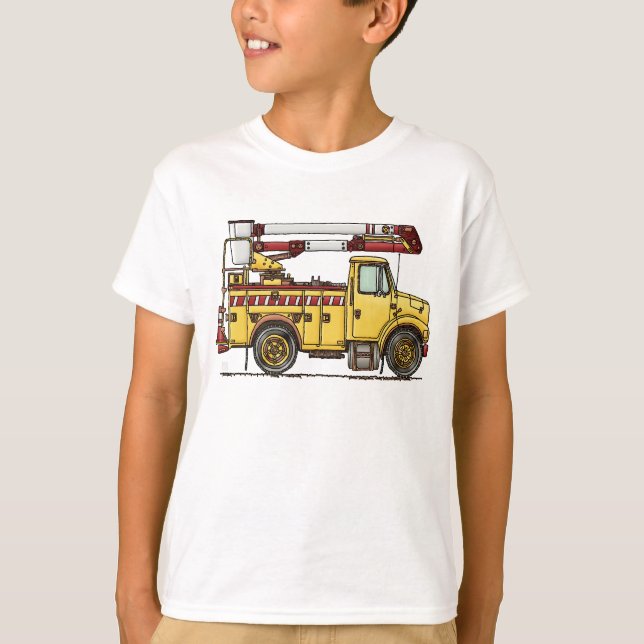 Cute Cherry Picker Truck T-Shirt (Front)