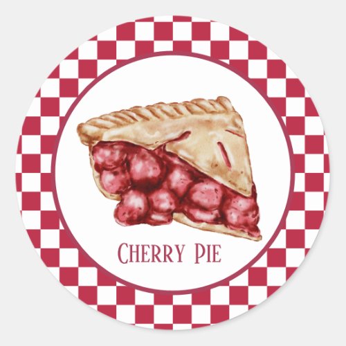 cute cherry pie lovers add text classic round sticker