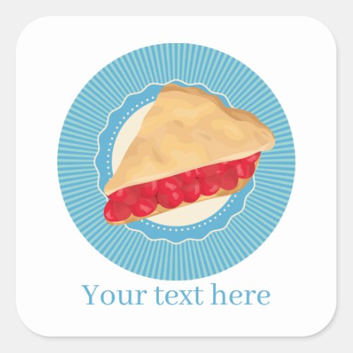 cute cherry pie lovers add text square sticker