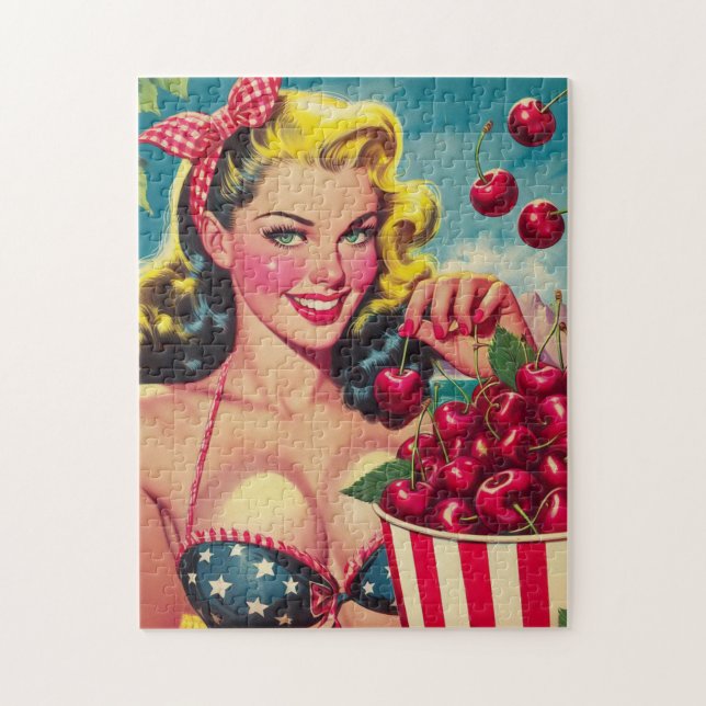 Cute Cherry Pin-up Jigsaw Puzzle (Vertical)