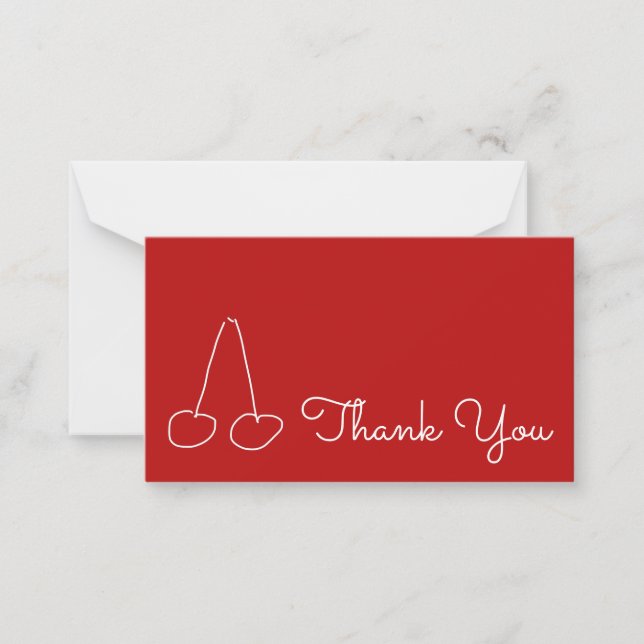 Cute cherry simple minimalist note card (Front)