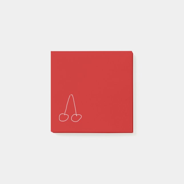 Cute cherry simple minimalist post-it notes (Front)