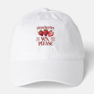 Cute Cherry Strawberry White Baseball Hat