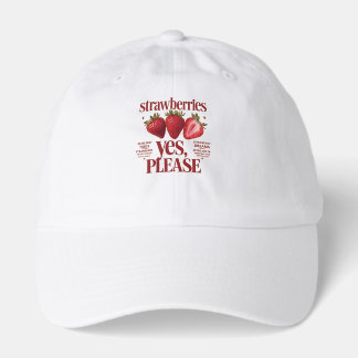 Cute Cherry Strawberry White Baseball Hat