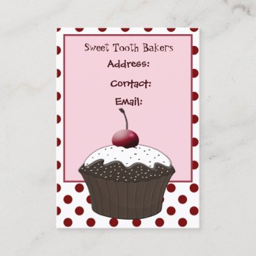 cute cherry sweet cupcake business Cards
