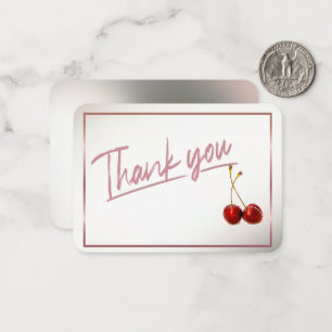 Cute Cherry Thank You Note Card