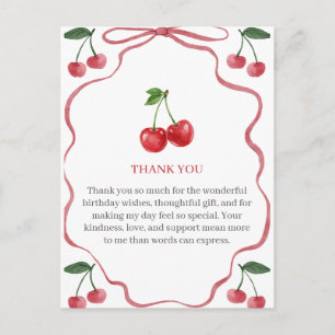 Cute Cherry Theme Birthday Invite
