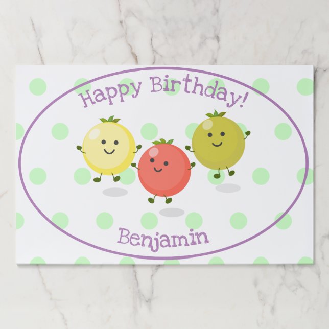 Cute cherry tomato friends cartoon illustration paper pad (Front)