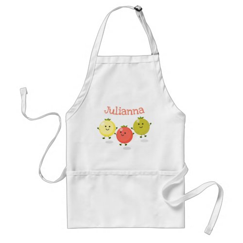 Cute cherry tomatoes cartoon illustration adult apron