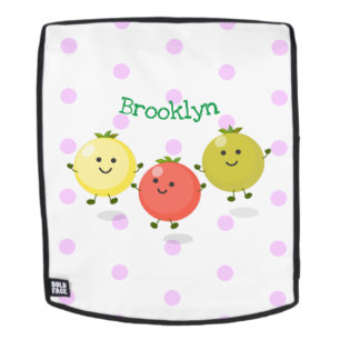Cute cherry tomatoes cartoon illustration backpack