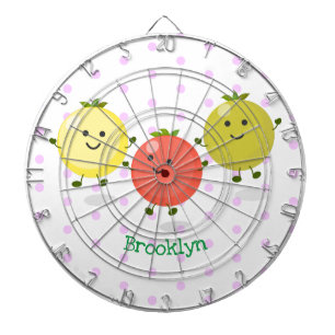 Cute cherry tomatoes cartoon illustration dart board