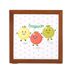 Cute cherry tomatoes cartoon illustration desk organizer