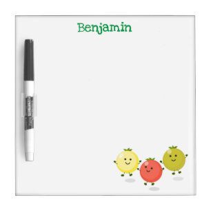 Cute cherry tomatoes cartoon illustration dry erase board