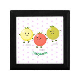 Cute cherry tomatoes cartoon illustration gift box